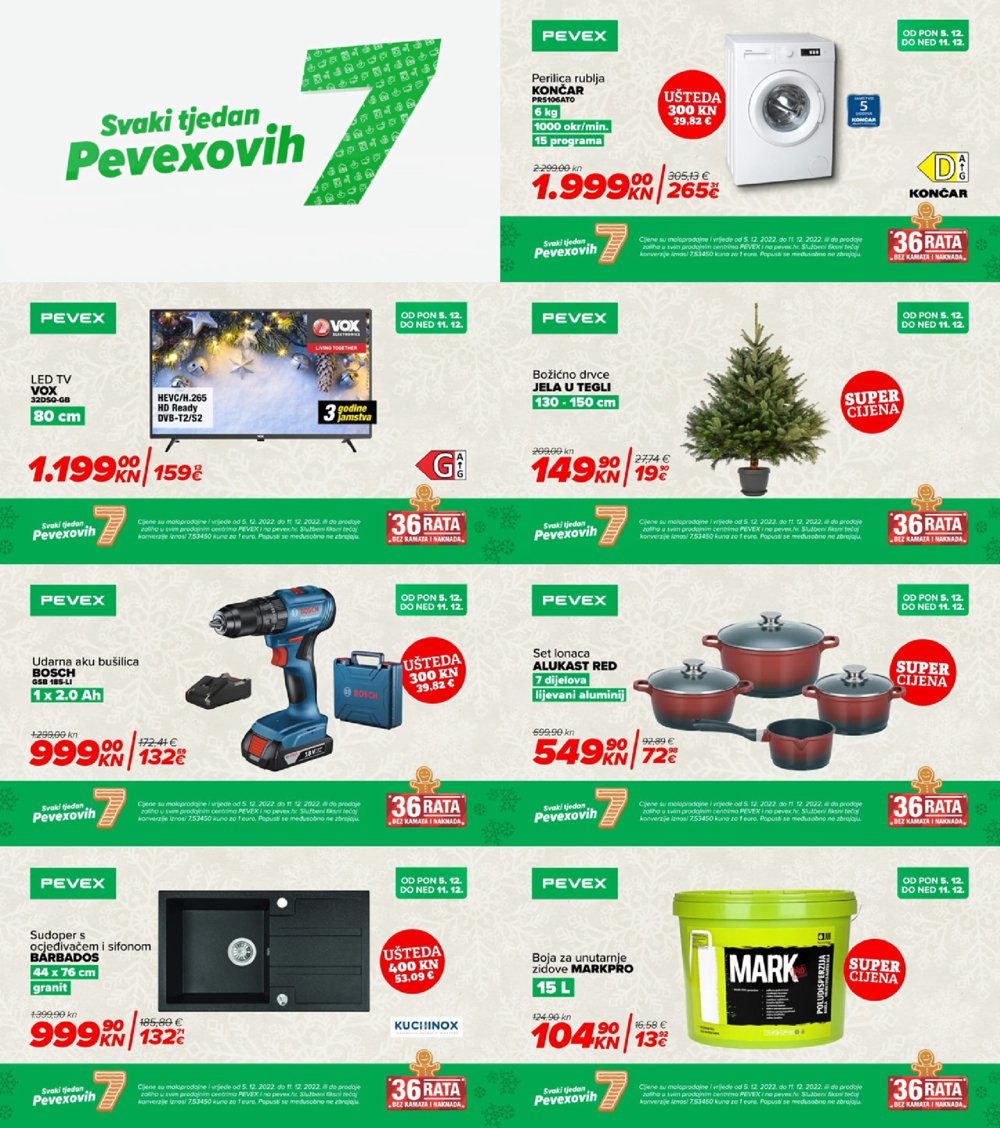 Pevex katalog Svaki tjedan Pevexovih 7 05.12.-11.12.2022.