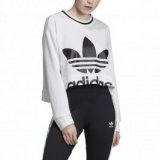 Adidas cropped sweatshirt, ženska majica, bijela