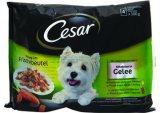 Cesar hrana za pse piletina i mrkva, govedina i povrće, 4 x 100 g
