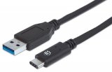 Kabel USB tip A-MUSB tip C-M 1.0m - MANHATTAN Super Speed+